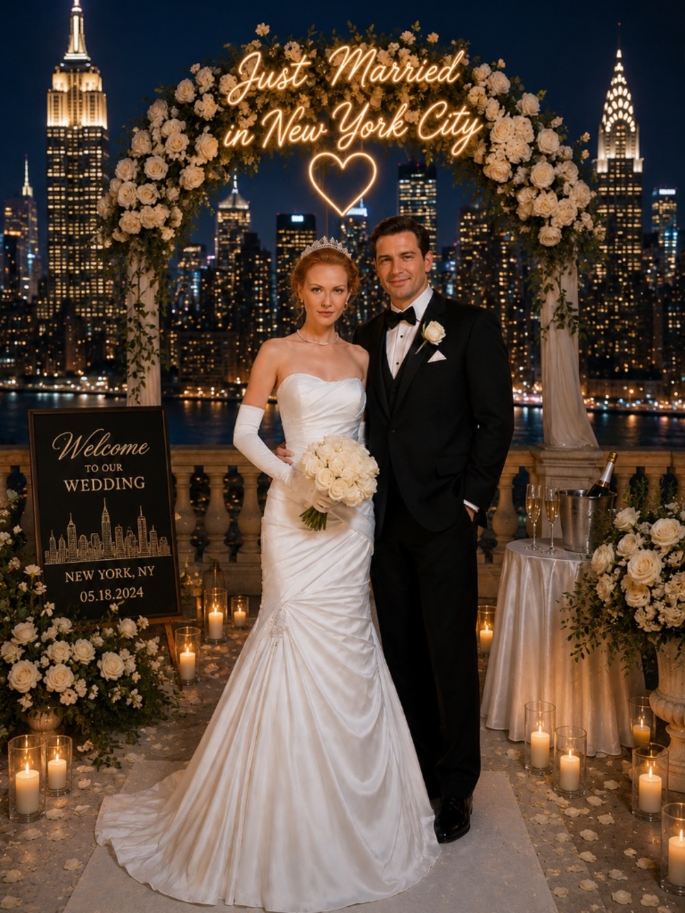 Casablanca Bridal Strapless White Satin Wedding Gown with Vintage Detail